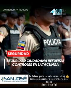 El director de Seguridad Ciudadana del Municipio de Latacunga informó que se mantienen controles permanentes en distintos sectores del cantón con el objetivo de fortalecer la seguridad y garantizar el orden en los espacios públicos. Las acciones buscan prevenir incidentes y brindar mayor tranquilidad a la ciudadanía.