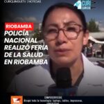 La Policía Nacional organizó una Feria de la Salud en la ciudad de Riobamba, donde se brindó información y orientación sobre la prevención de enfermedades y el cuidado de la salud, promoviendo hábitos saludables entre la población.