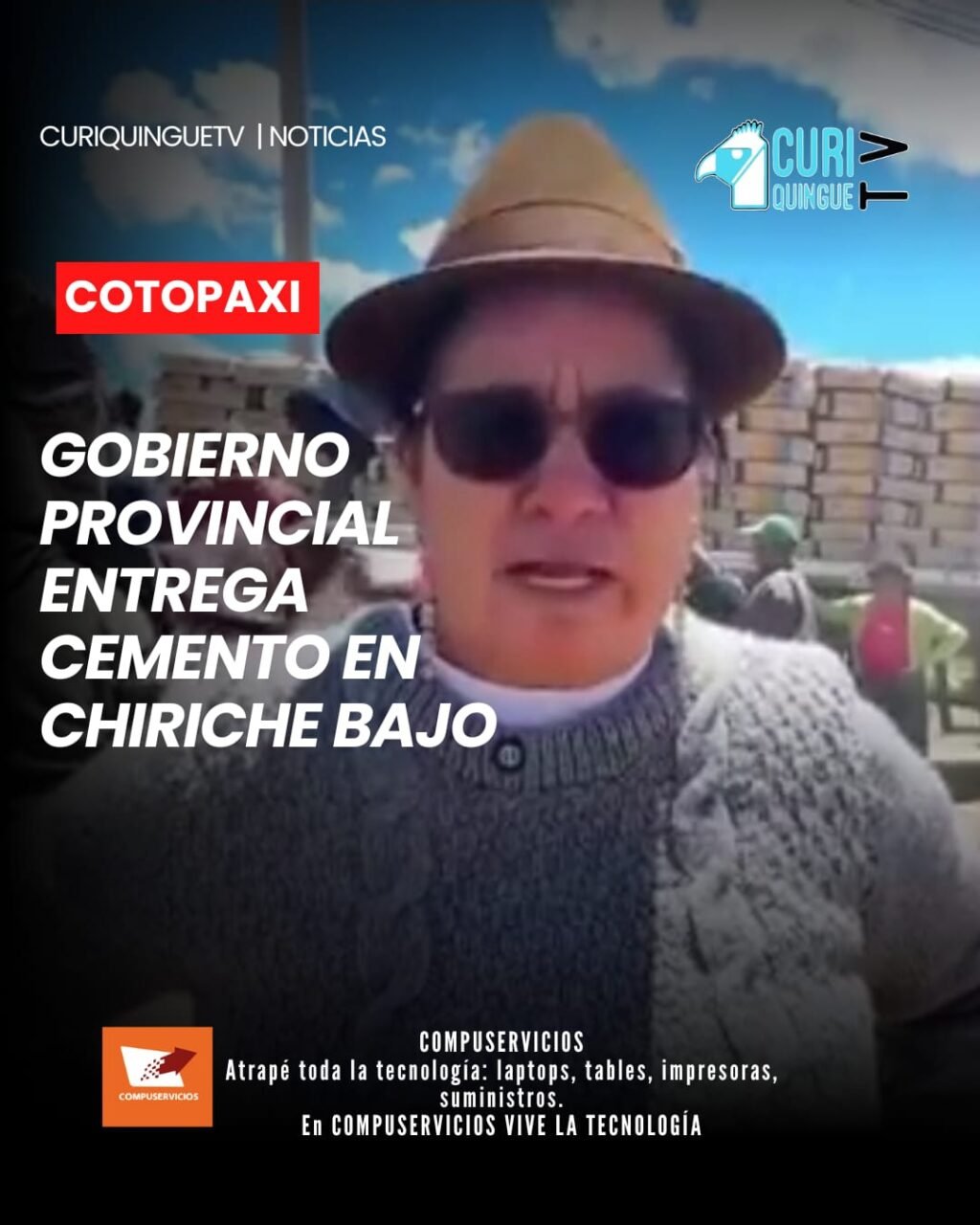 Las autoridades del Gobierno Provincial de Cotopaxi realizaron la entrega de quintales de cemento en la comunidad de Chiriche Bajo de la parroquia Mulalillo.