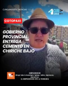 Las autoridades del Gobierno Provincial de Cotopaxi realizaron la entrega de quintales de cemento en la comunidad de Chiriche Bajo de la parroquia Mulalillo.