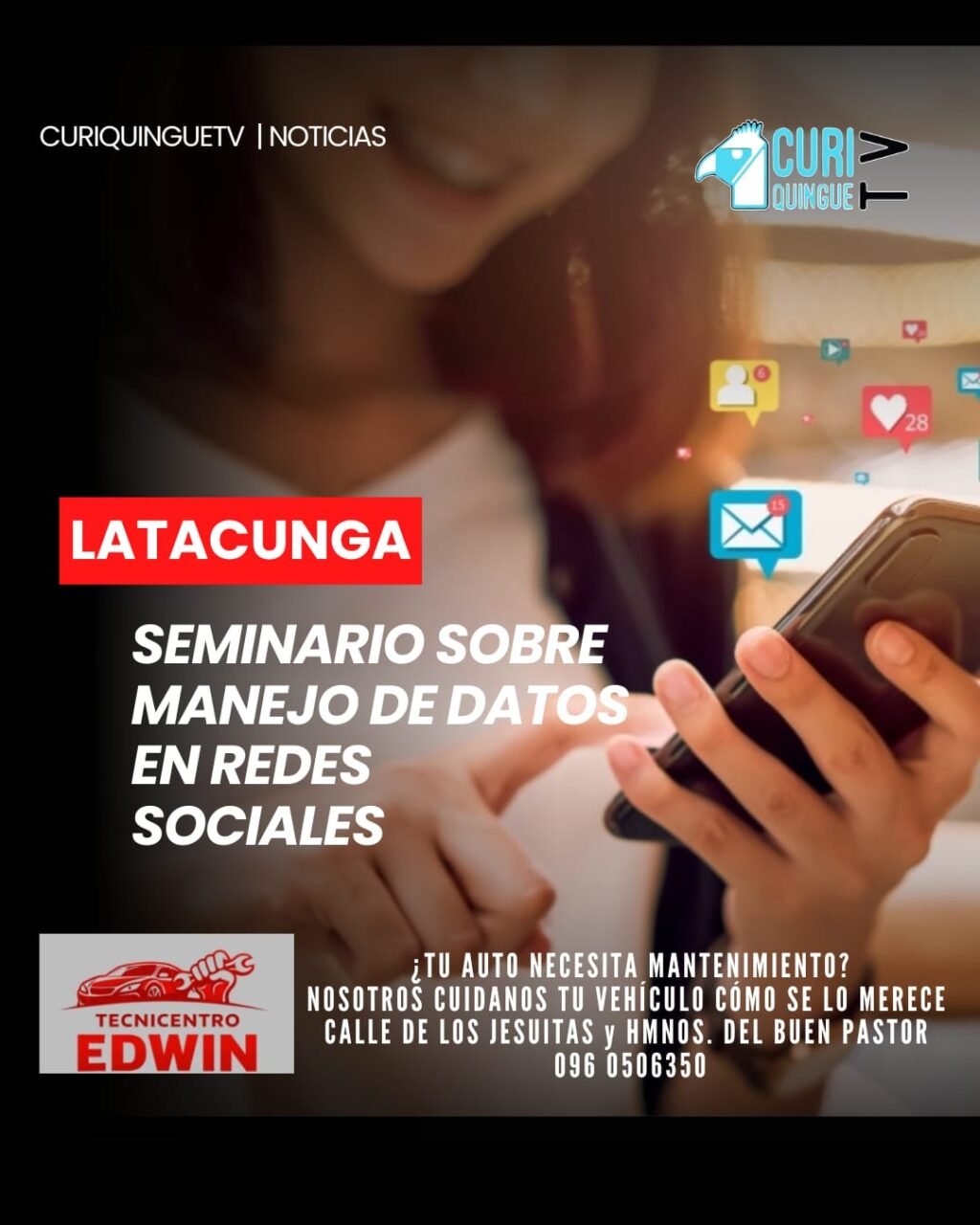 Para el 31 de julio en el Auditorio de la ESPE sede Latacunga se llevará adelante un seminario con el tema "El manejo de los datos en las redes sociales".