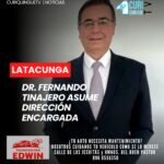 El Dr. Fernando Tinajero por el momento está encargado de la Dirección del Consejo de la Judicatura de Cotopaxi.