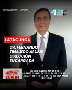 El Dr. Fernando Tinajero por el momento está encargado de la Dirección del Consejo de la Judicatura de Cotopaxi.