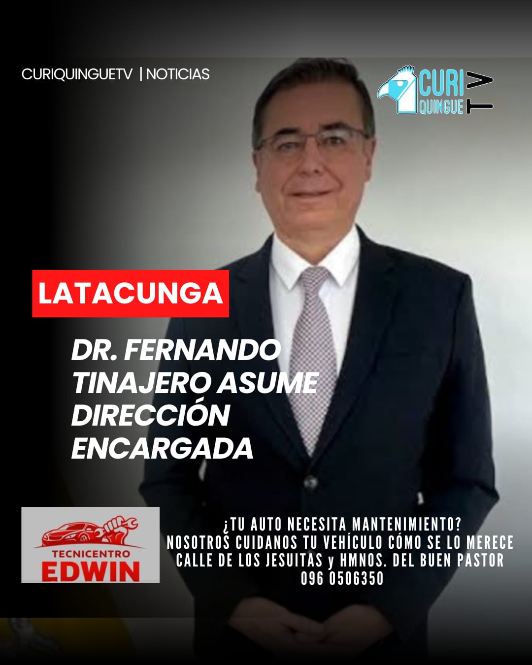 El Dr. Fernando Tinajero por el momento está encargado de la Dirección del Consejo de la Judicatura de Cotopaxi.