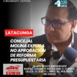 La concejal del Municipio de Latacunga, Cristina Molina, hizo referencia al porqué no se aprobó la reforma presupuestaria.