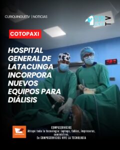El Hospital General de Latacunga recibió nuevos equipos tecnológicos destinados a mejorar la atención de pacientes que requieren tratamiento de diálisis. Además, las cirugías urológicas continúan disponibles para la ciudadanía, fortaleciendo la atención especializada en esta casa de salud.