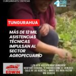 El Ministerio de Agricultura y Ganadería informó que, durante el primer semestre de 2026, se brindaron más de 12 mil asistencias técnicas a productores de la provincia de Tungurahua.
