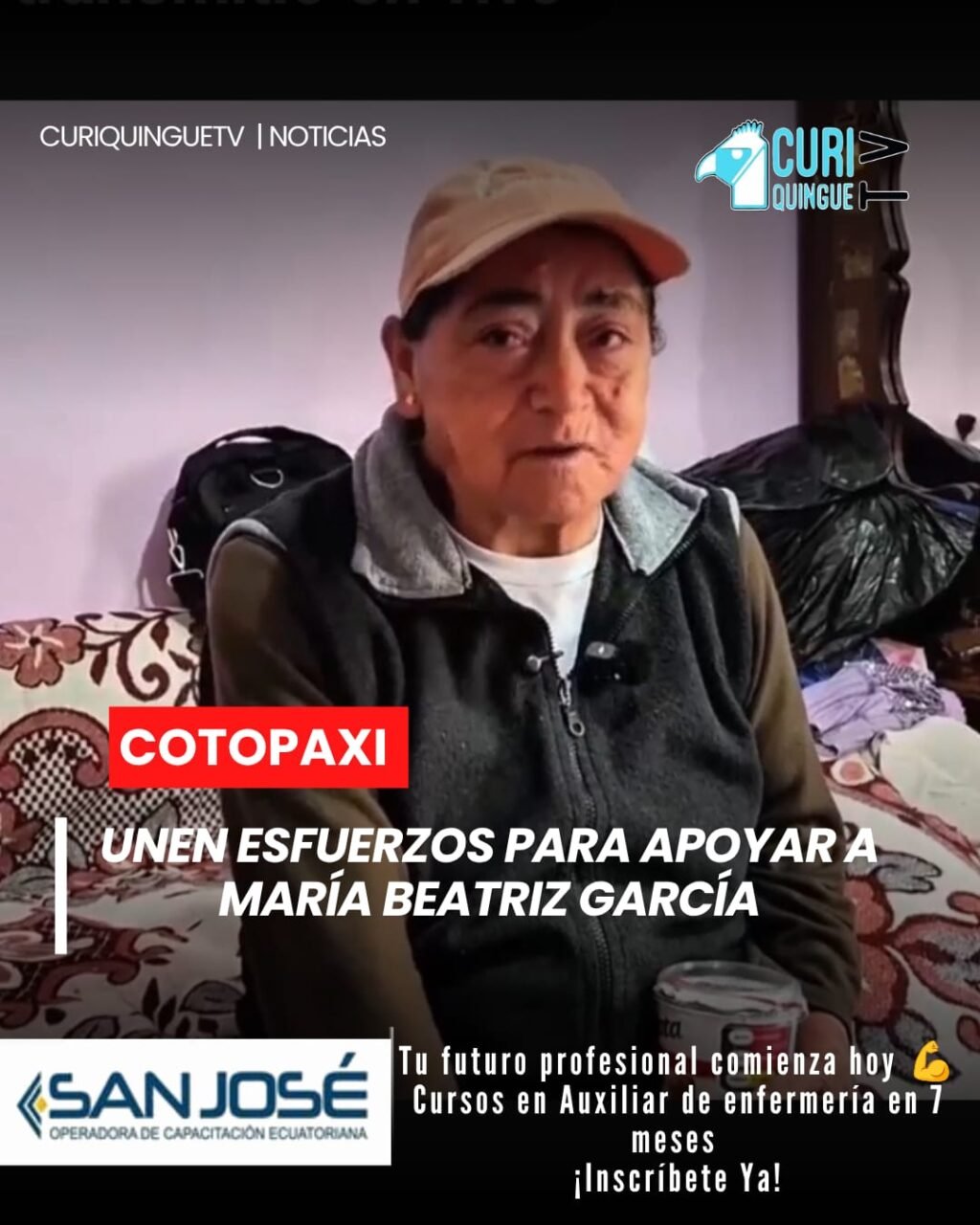 La prefecta de Cotopaxi, un consorcio de abogados y comerciantes del Mercado Pichincha de La Merced se sumaron a una campaña solidaria en beneficio de María Beatriz García