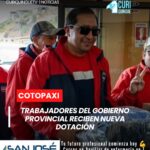 Las autoridades del Gobierno Provincial de Cotopaxi realizaron la entrega oficial de ropa de trabajo al personal amparado por el Código de Trabajo.
