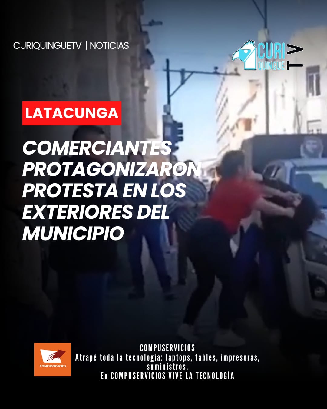 Durante la jornada se registraron momentos de confrontación, mientras los comerciantes exponían sus demandas a las autoridades.