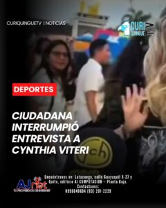 Un momento de tensión se registró durante una entrevista a la precandidata a la Alcaldía de Guayaquil por Acción Democrática Nacional, Cynthia Viteri. Una ciudadana interrumpió la conversación para expresar su inconformidad por el presunto desabastecimiento de hospitales públicos.
