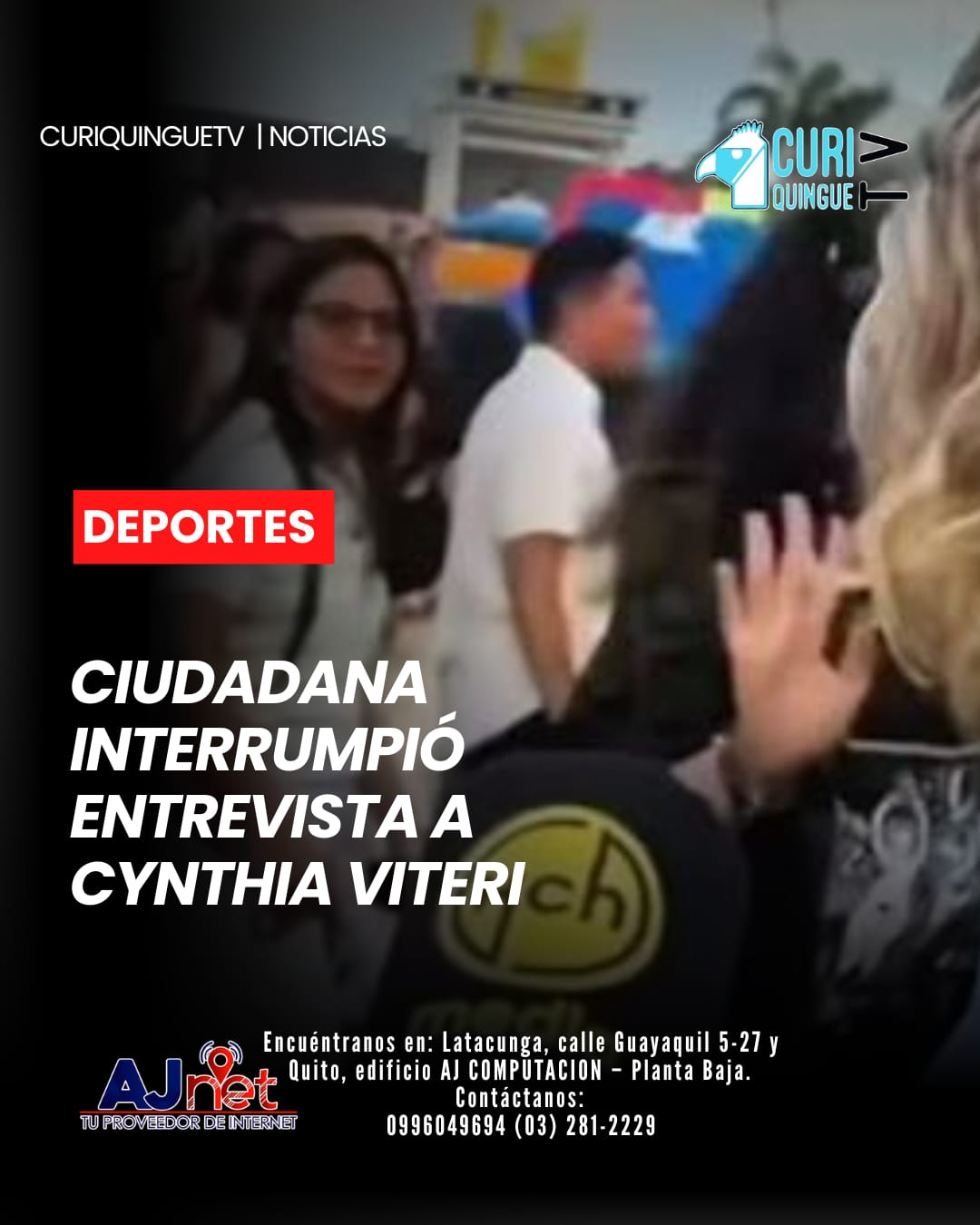 Un momento de tensión se registró durante una entrevista a la precandidata a la Alcaldía de Guayaquil por Acción Democrática Nacional, Cynthia Viteri. Una ciudadana interrumpió la conversación para expresar su inconformidad por el presunto desabastecimiento de hospitales públicos.