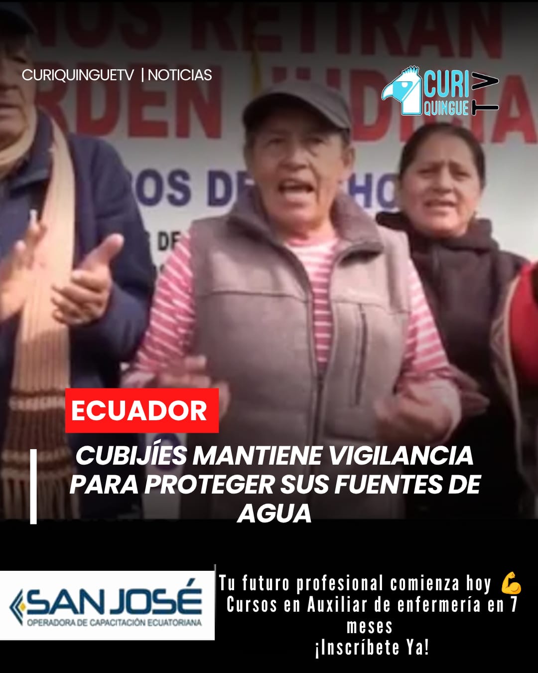 Habitantes de la parroquia Cubijíes mantienen una vigilancia permanente en defensa de sus vertientes de agua.
