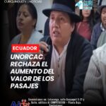 Durante una reunión, representantes de la UNORCAC manifestaron su rechazo al incremento del costo de los pasajes, al considerar que esta medida impactará directamente en la economía de miles de familias.