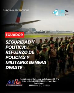 🚨 Cerca de 4.000 policías y 1.000 militares fueron destinados a reforzar la seguridad en Quito. El despliegue de miles de uniformados en la capital vuelve a poner sobre la mesa el debate sobre la seguridad y la violencia en Ecuador. Desde el Gobierno se ha señalado que detrás de determinados hechos violentos existirían intereses vinculados al crimen organizado y motivaciones políticas. Mientras tanto, analistas sostienen que la posible infiltración del crimen organizado en estructuras políticas ha sido evidenciada en distintas investigaciones, por lo que consideran necesario fortalecer las acciones institucionales para enfrentar esta problemática. #Seguridad #Quito #Ecuador #Política #CrimenOrganizado