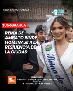 La Reina de Ambato, Martina Salcedo, rindió homenaje a la resiliencia de la ciudad al recordar uno de los acontecimientos que marcó profundamente a sus habitantes.