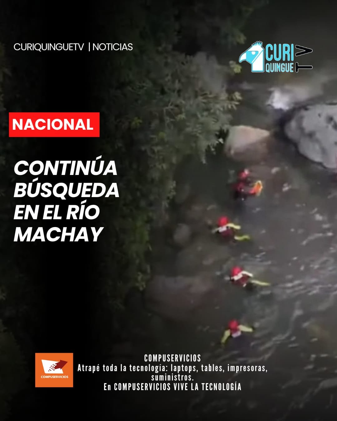 Personal del GOE, junto con integrantes de los cuerpos de Bomberos, mantiene el rastreo en diferentes puntos del cauce, entre rocas y vegetación, en una zona de difícil acceso.