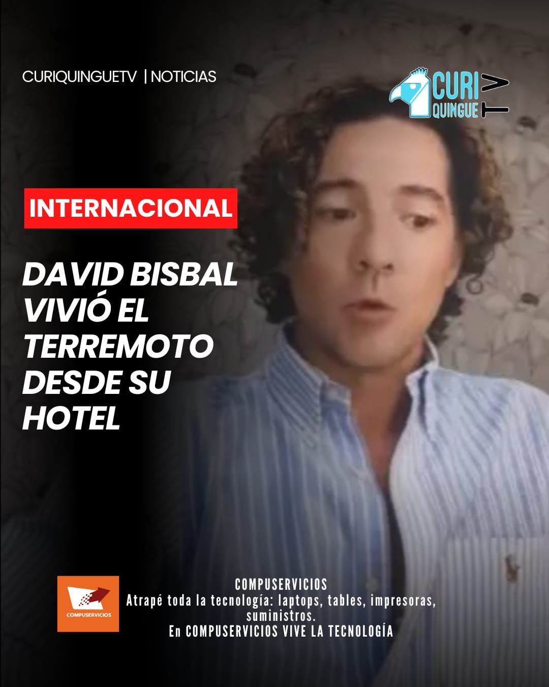 El artista, quien se encuentra en el país, compartió con sus seguidores en redes sociales cómo experimentó el sismo desde el hotel donde permanece hospedado.