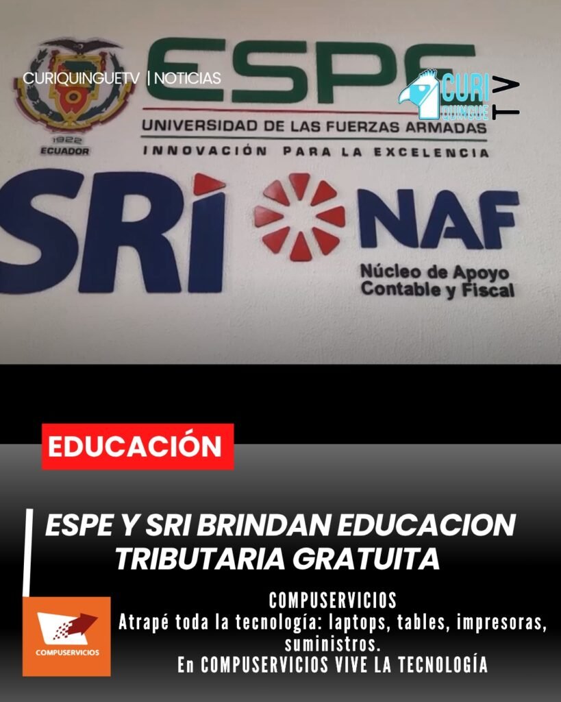 La Escuela Politécnica del Ejército (ESPE), junto con el Servicio de Rentas Internas (SRI) y el Núcleo de Apoyo Contable y Fiscal (NAF), impulsa un proyecto que brinda asesoría contable y tributaria gratuita a emprendedores y personas naturales.
