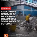 Los trabajos de mejoramiento de la infraestructura de la piscina semiolímpica de la Federación Deportiva de Cotopaxi avanzan conforme a la planificación establecida. Las labores permitirán renovar y fortalecer este espacio destinado a la formación y preparación de los deportistas.