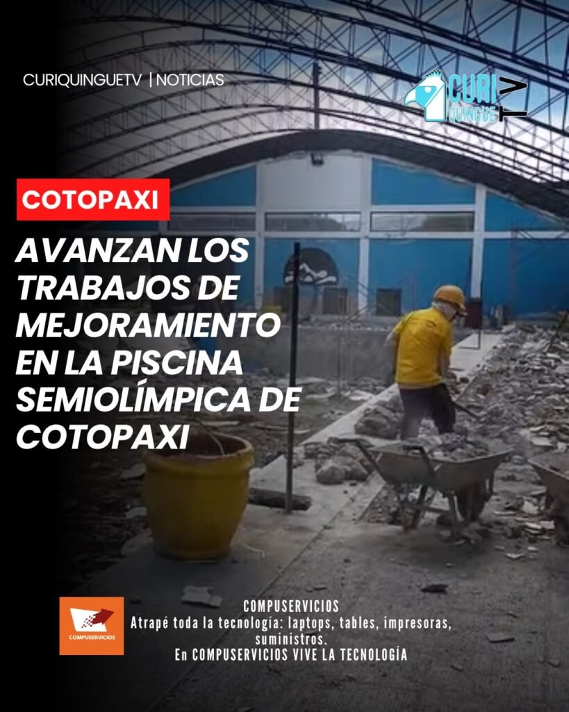 Los trabajos de mejoramiento de la infraestructura de la piscina semiolímpica de la Federación Deportiva de Cotopaxi avanzan conforme a la planificación establecida. Las labores permitirán renovar y fortalecer este espacio destinado a la formación y preparación de los deportistas.