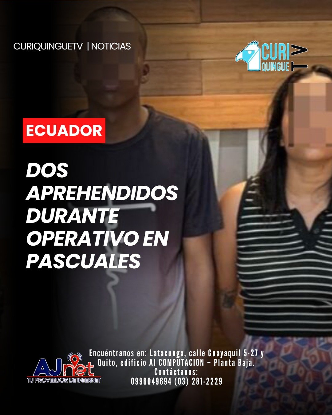 En el sector de Pascuales, provincia del Guayas, la Fuerza de Tarea Conjunta Guayas ejecutó un operativo que permitió la aprehensión de Hugo Andrés M., señalado como presunto colaborador del GDO Los Choneros, y Alfonso Aquilino.