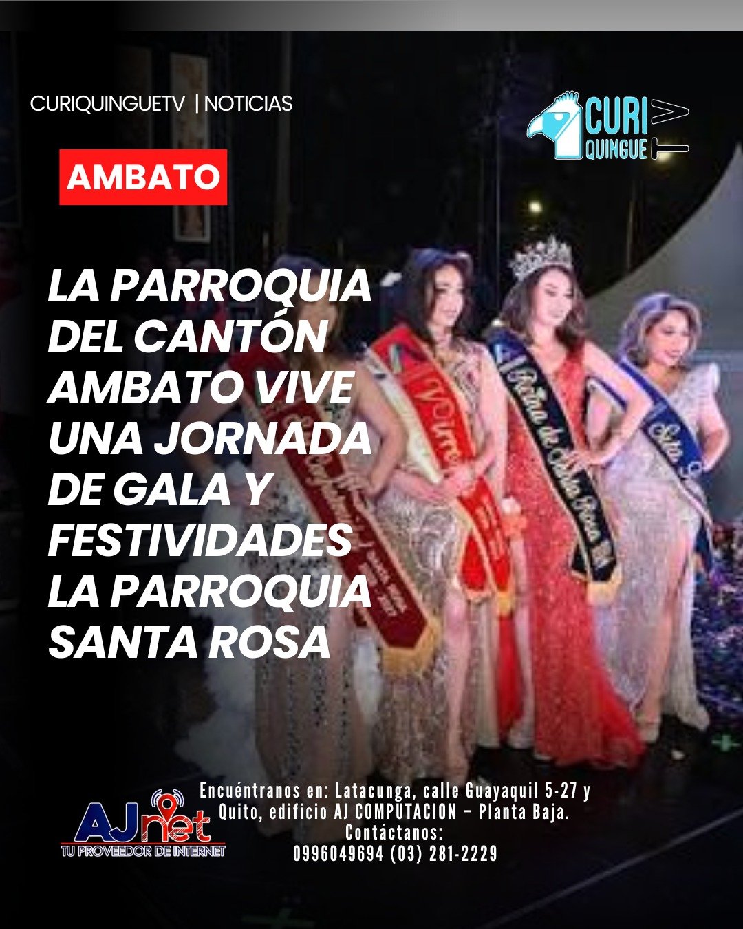 La parroquia Santa Rosa, del cantón Ambato, vivió una noche de gala con la elección de su Reina Santa Rosa 2026. 👑✨