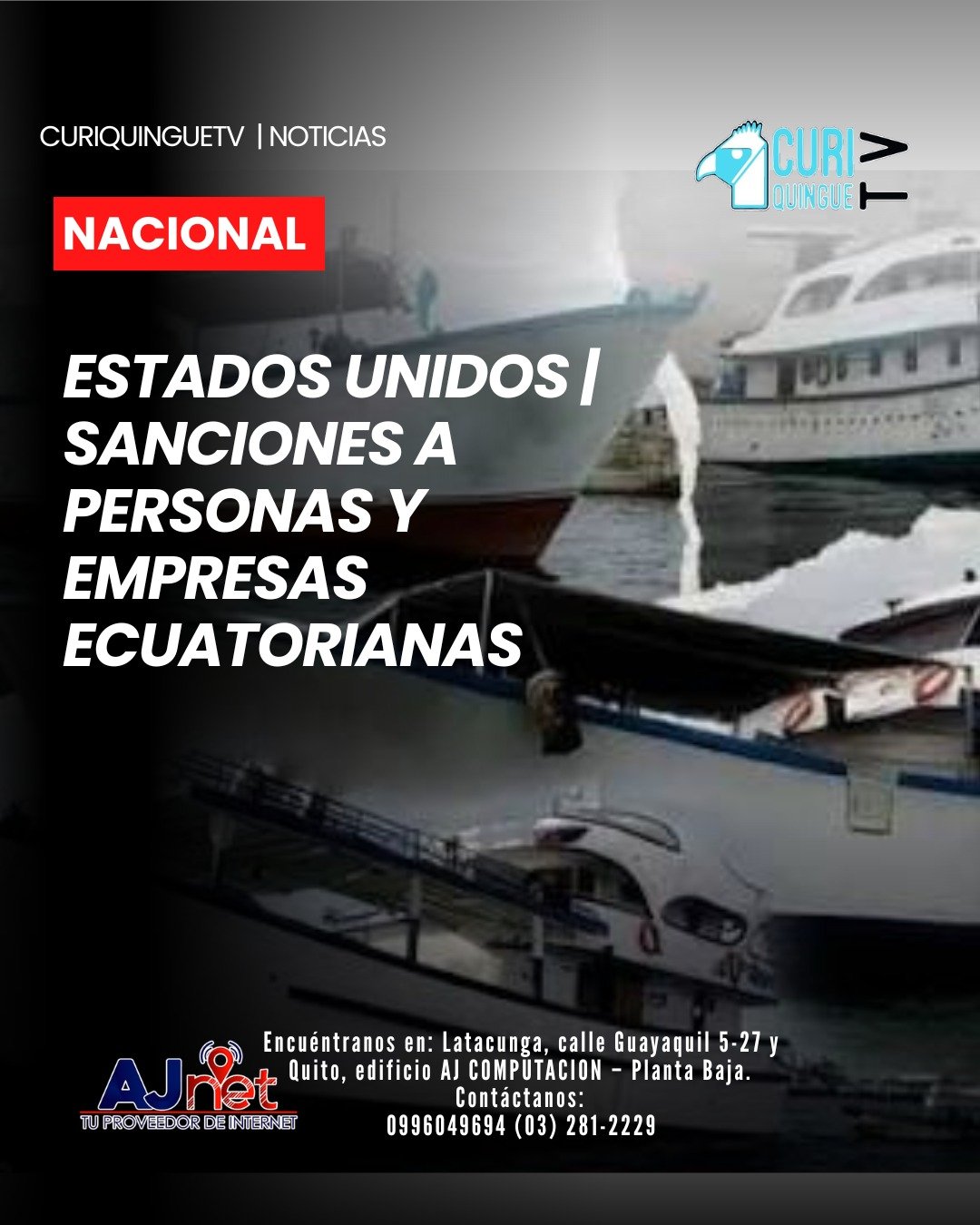 Estados Unidos sancionó a 15 personas y empresas ecuatorianas y bloqueó 10 embarcaciones pesqueras, a las que señala de formar parte de una estructura logística presuntamente utilizada para transportar grandes cargamentos de cocaína hacia México. 🚢
