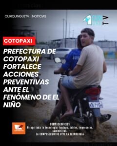 Ante la declaratoria de alerta roja a nivel nacional por el fenómeno de El Niño, la prefecta de Cotopaxi se refirió a las acciones que se vienen desarrollando en diferentes sectores de la provincia, principalmente en el occidente. El objetivo es prevenir mayores afectaciones y evitar que se repitan las consecuencias registradas en años anteriores.