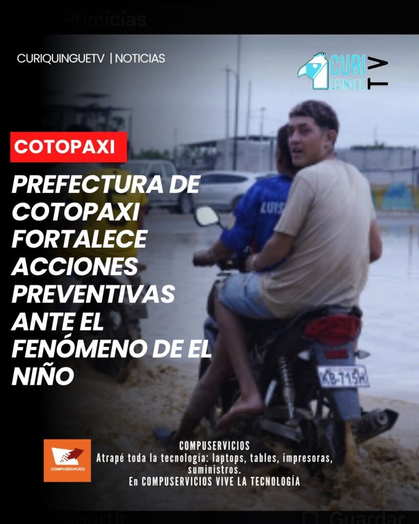 Ante la declaratoria de alerta roja a nivel nacional por el fenómeno de El Niño, la prefecta de Cotopaxi se refirió a las acciones que se vienen desarrollando en diferentes sectores de la provincia, principalmente en el occidente. El objetivo es prevenir mayores afectaciones y evitar que se repitan las consecuencias registradas en años anteriores.