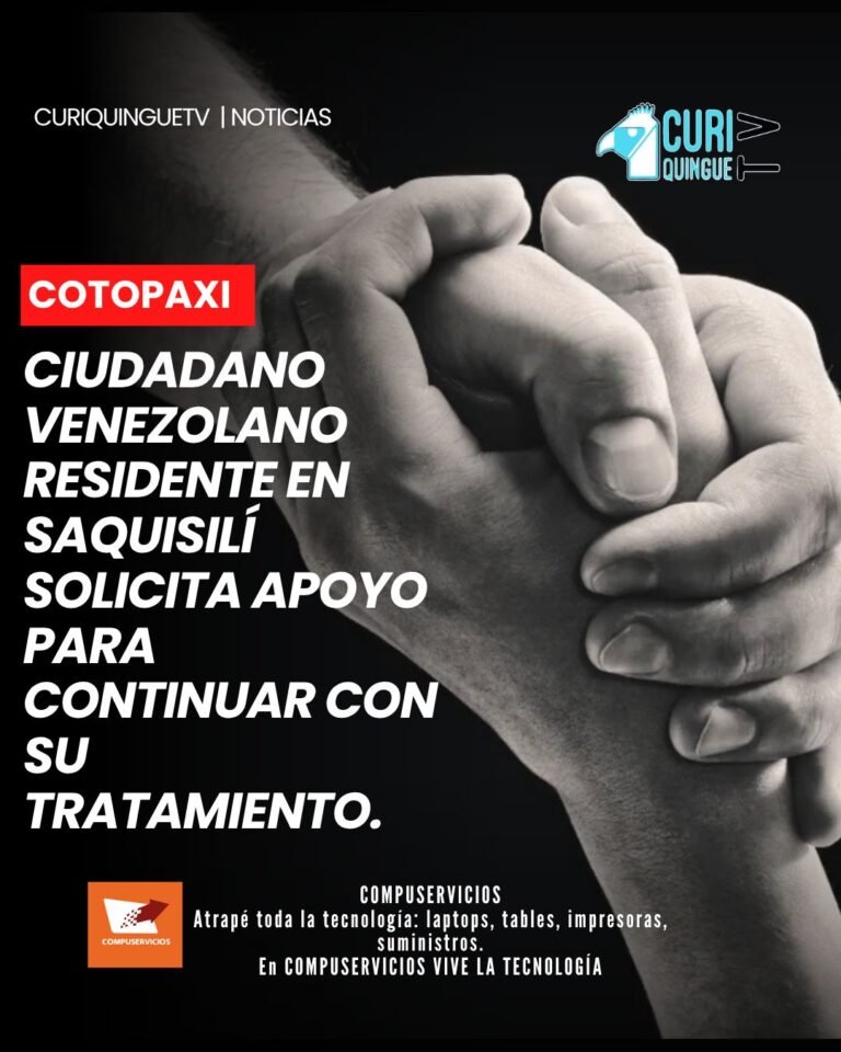 El ciudadano, quien radica en el cantón Saquisilí, atraviesa complicaciones de salud que requieren atención y tratamiento. Ante esta situación, solicita el apoyo solidario de la ciudadanía para poder continuar con su recuperación. A pesar de su enfermedad, busca diariamente generar recursos para mantener a su familia.