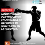 El pasado fin de semana se desarrolló en Latacunga una jornada deportiva de contacto que contó con la participación de niñas y niños. La actividad busca incentivar la práctica deportiva y generar espacios de formación que permitan identificar a quienes tienen condiciones para destacar en estas disciplinas.