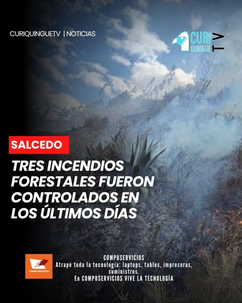 El personal del Cuerpo de Bomberos del cantón Salcedo ha intervenido en los últimos días para controlar tres incendios forestales registrados en diferentes puntos del territorio. Las acciones permitieron atender oportunamente las emergencias.