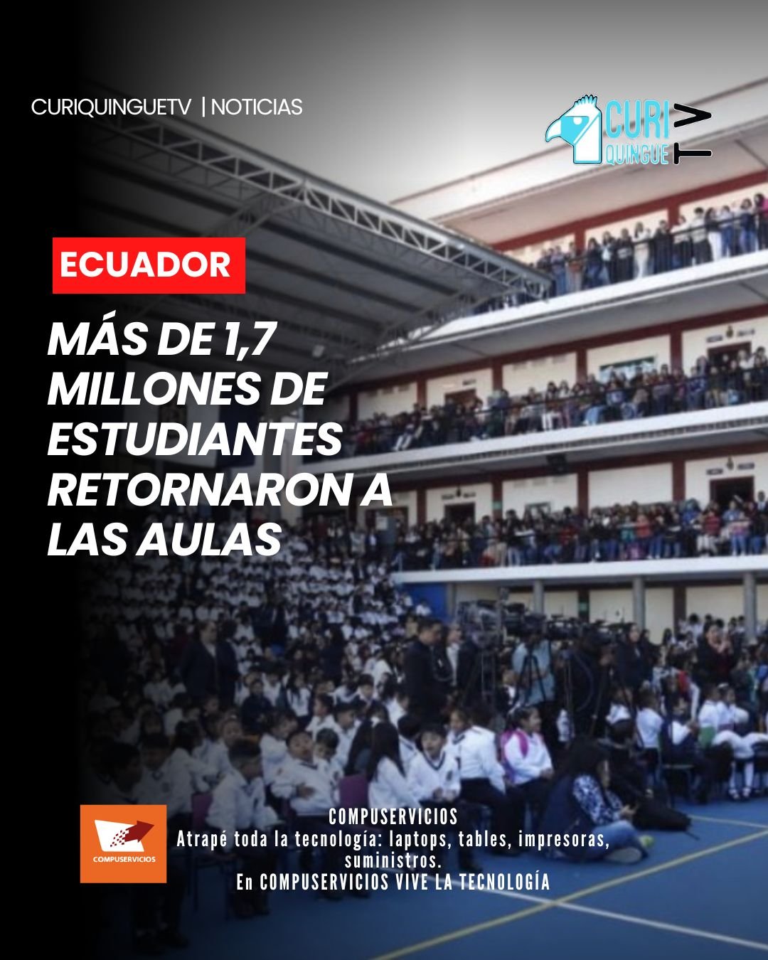 Este 1 de septiembre inició el nuevo año lectivo en la región Sierra y Amazonía. De acuerdo con las cifras anunciadas, alrededor de un millón 700 mil estudiantes y más de 100 mil docentes forman parte del regreso a clases en este nuevo periodo académico.