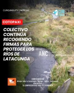 El colectivo Observatorio del Agua de los ríos que atraviesan Latacunga continúa con la recolección de firmas de respaldo a su iniciativa. Con esta acción buscan sumar el apoyo de la ciudadanía y autoridades para impulsar medidas que permitan prevenir y evitar la contaminación de los afluentes.