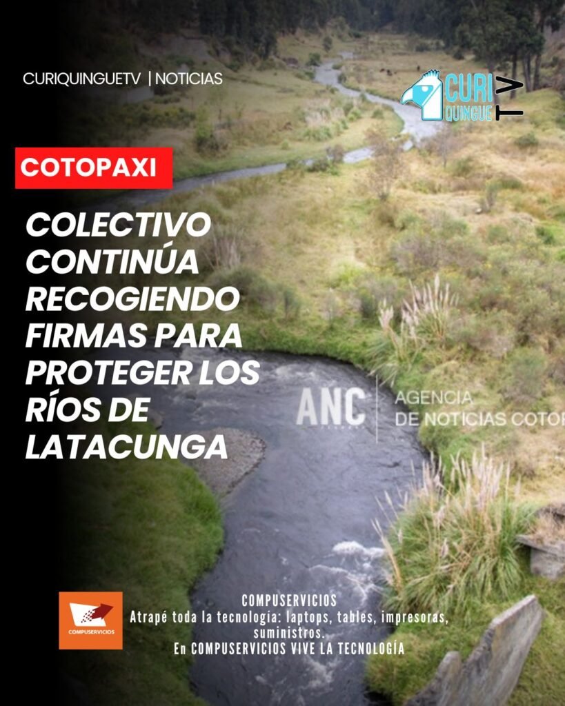 El colectivo Observatorio del Agua de los ríos que atraviesan Latacunga continúa con la recolección de firmas de respaldo a su iniciativa. Con esta acción buscan sumar el apoyo de la ciudadanía y autoridades para impulsar medidas que permitan prevenir y evitar la contaminación de los afluentes.
