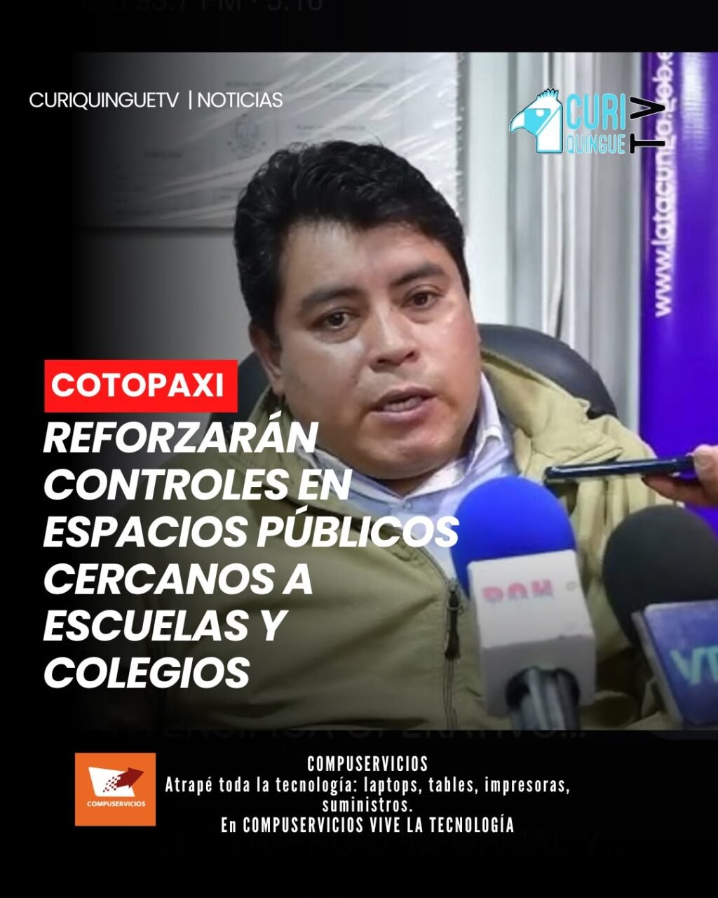 El director de Justicia Municipal del Municipio de Latacunga informó que se intensificarán los operativos de control en los exteriores de las instituciones educativas del cantón. El objetivo es mantener el orden, regular el uso adecuado de los espacios públicos y brindar mayor seguridad a estudiantes y ciudadanos.