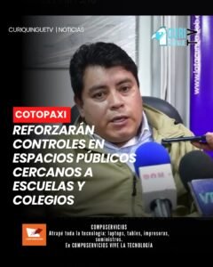 El director de Justicia Municipal del Municipio de Latacunga informó que se intensificarán los operativos de control en los exteriores de las instituciones educativas del cantón. El objetivo es mantener el orden, regular el uso adecuado de los espacios públicos y brindar mayor seguridad a estudiantes y ciudadanos.