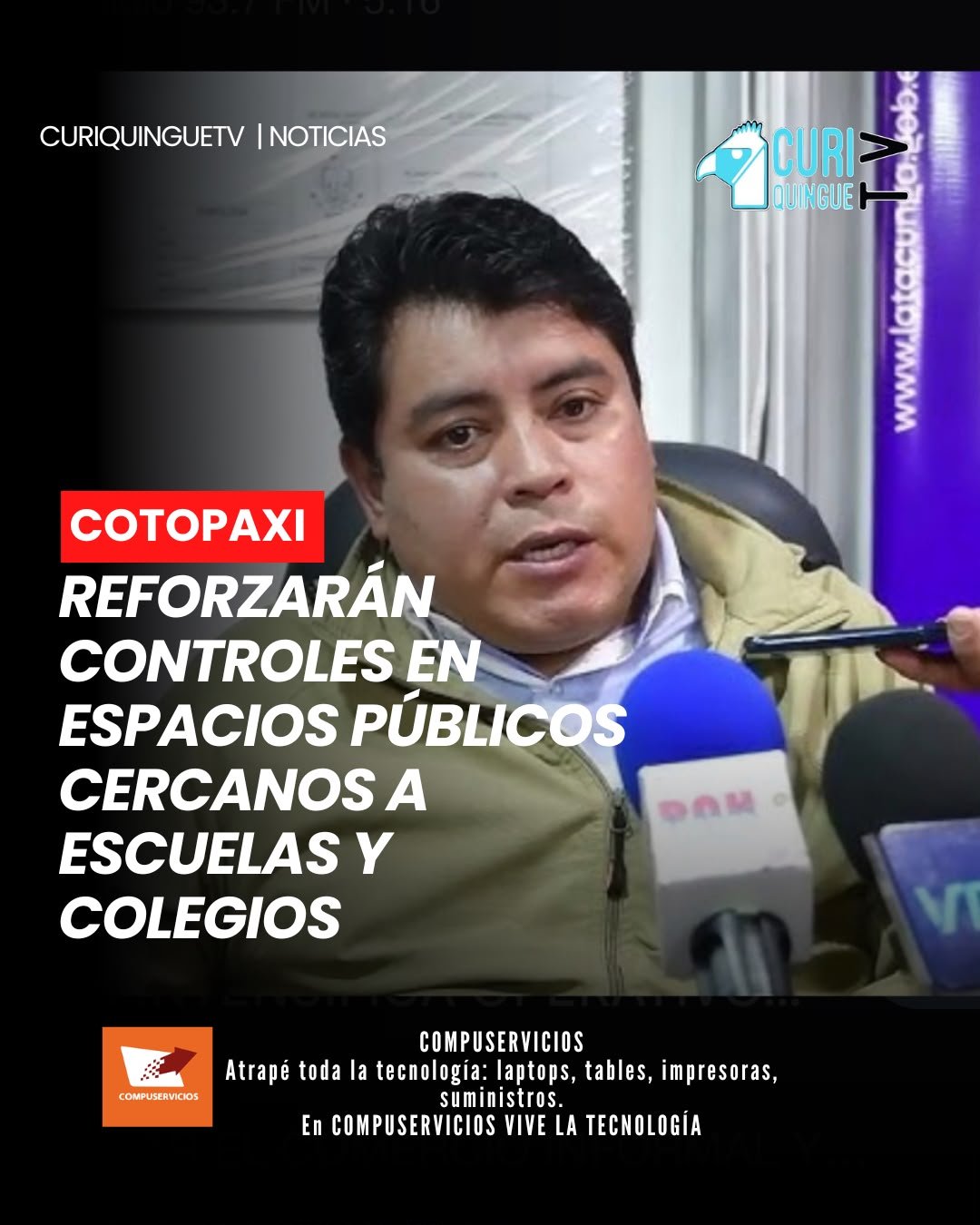 El director de Justicia Municipal del Municipio de Latacunga informó que se intensificarán los operativos de control en los exteriores de las instituciones educativas del cantón. El objetivo es mantener el orden, regular el uso adecuado de los espacios públicos y brindar mayor seguridad a estudiantes y ciudadanos.