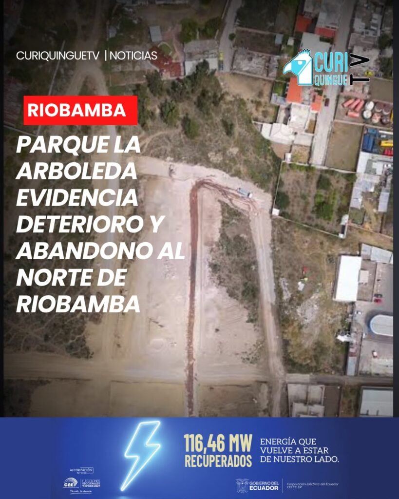 ⚠️🌳 El parque La Arboleda, ubicado en la avenida 11 de Noviembre, al norte de Riobamba, evidencia un preocupante deterioro en parte de su infraestructura.