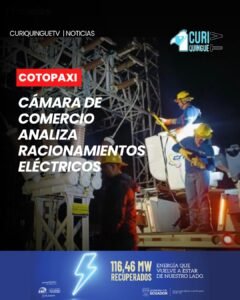 La presidenta de la Cámara de Comercio de Latacunga se refirió a la decisión del Gobierno Nacional de establecer cortes de energía eléctrica un día a la semana para determinadas empresas de gran tamaño en las diferentes provincias del país.