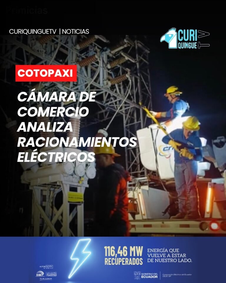 La presidenta de la Cámara de Comercio de Latacunga se refirió a la decisión del Gobierno Nacional de establecer cortes de energía eléctrica un día a la semana para determinadas empresas de gran tamaño en las diferentes provincias del país.