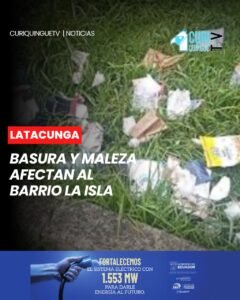 El barrio La Isla, ubicado frente a la pista de bicicross, presenta una imagen preocupante debido a la acumulación de basura y la proliferación de maleza en una de las veredas junto al cerramiento de este espacio deportivo.