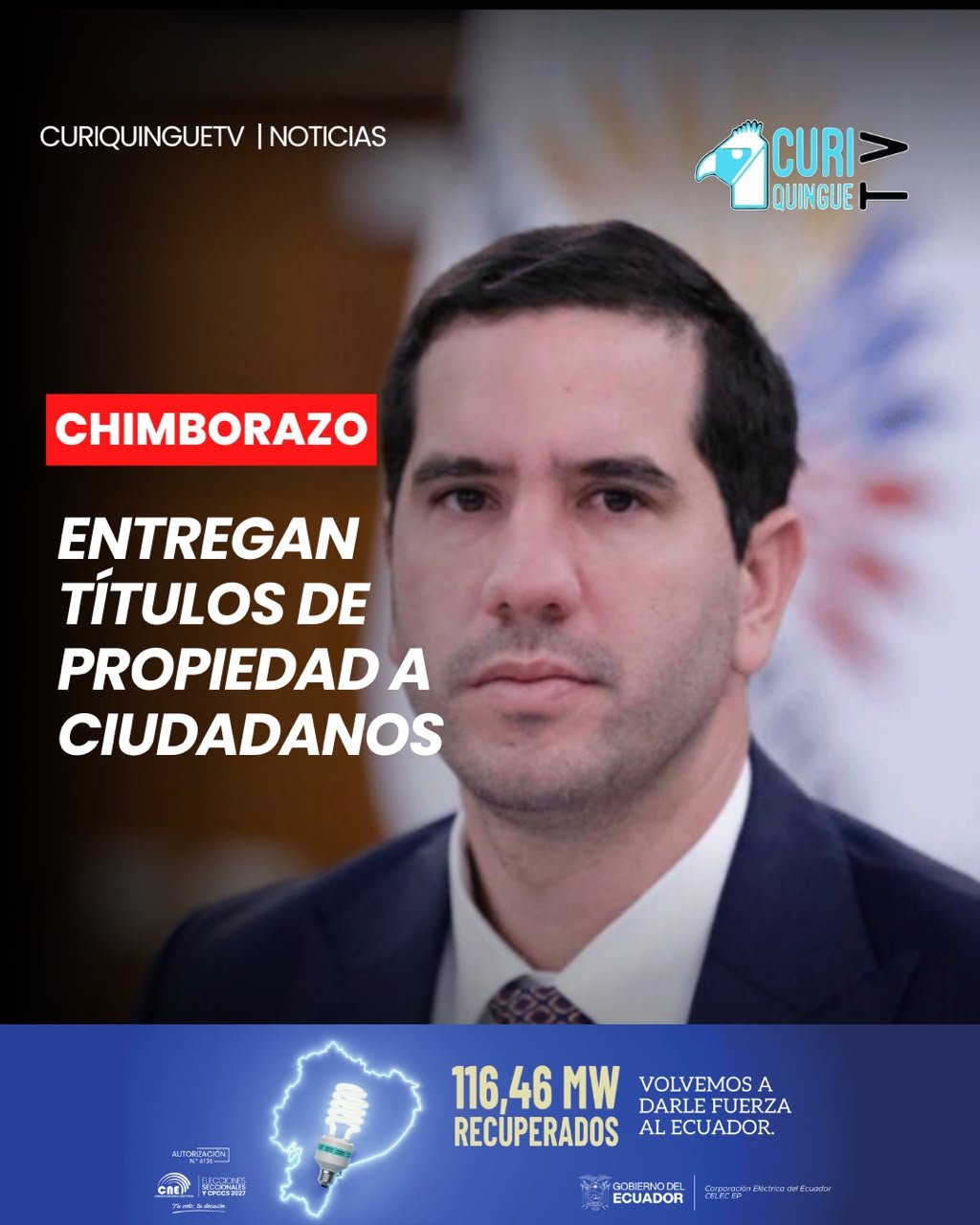 El ministro de Infraestructura y Tecnología, Roberto Luque, lideró una jornada de trabajo en territorio en la provincia de Chimborazo, donde se realizó la entrega formal de varios títulos de propiedad a ciudadanos de diferentes cantones.