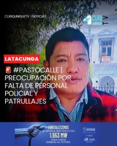 El vocal del GAD Parroquial de Pastocalle y presidente del Comité de Seguridad Ciudadana, Luis Isa, manifestó su preocupación ante la falta de personal policial y militar, así como por la escasez de patrullajes en esta parroquia ubicada en la zona norte del cantón Latacunga.