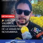 Hoy, Luis Cepeda Valverde fue designado como Abanderado 2026 de la comparsa de la Mama Negra Novembrina, nombramiento que recibió con mucha satisfacción, alegría y entusiasmo.