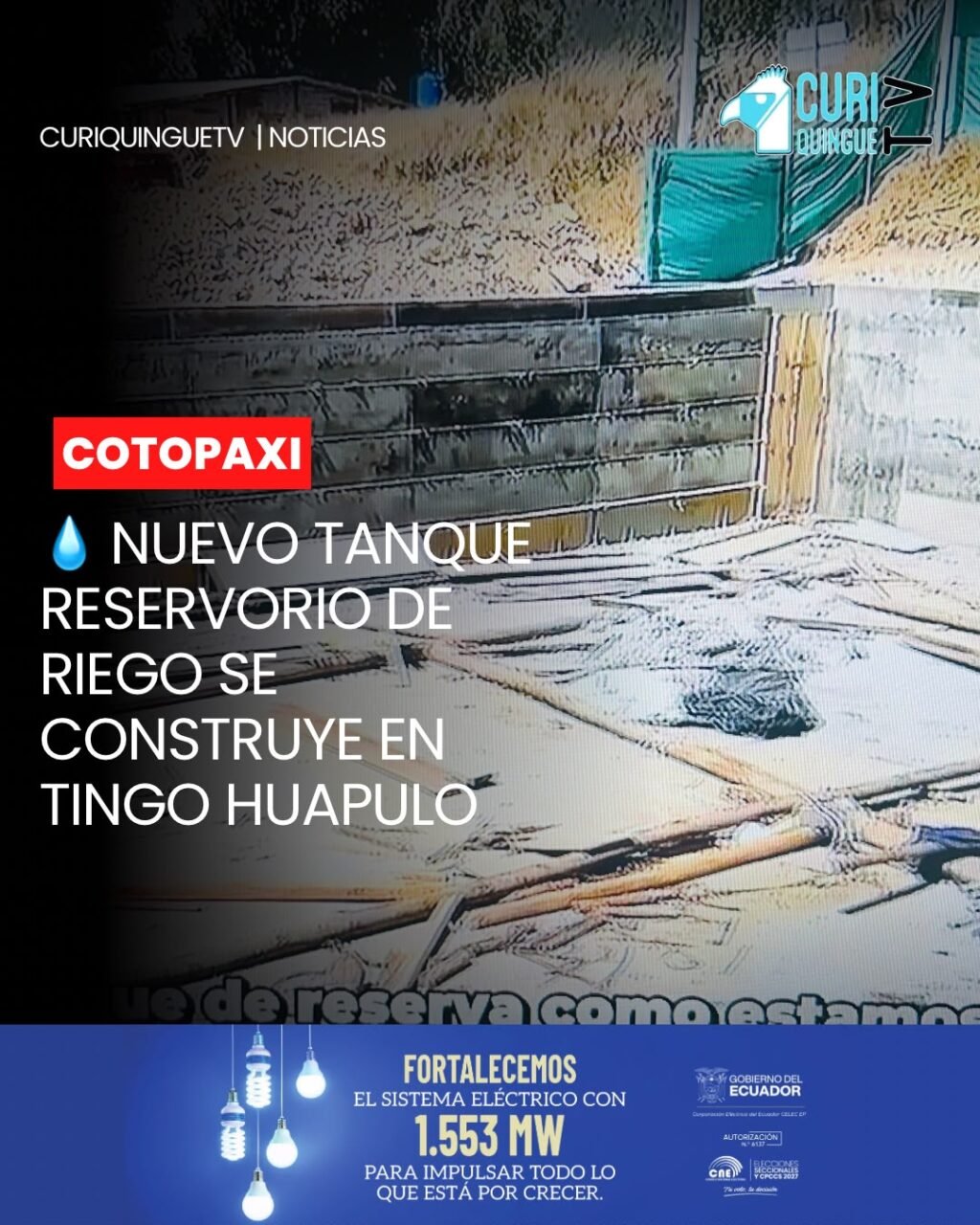 La Prefectura de Cotopaxi continúa trabajando en territorio con obras orientadas a mejorar las condiciones de vida de las comunidades.