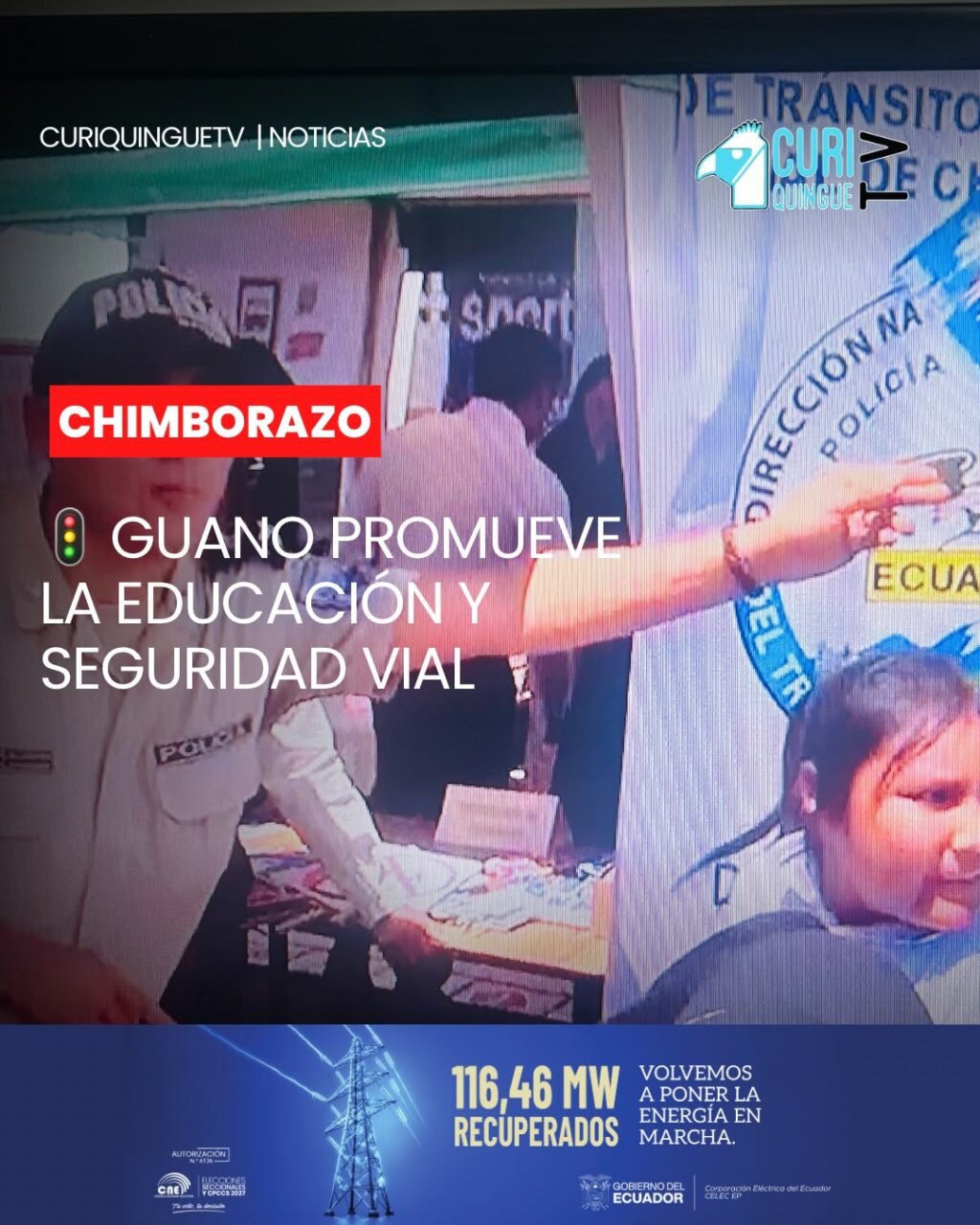 En el marco del Día Internacional de la Educación Vial, el Gobierno Autónomo Descentralizado Municipal del cantón Guano desarrolló la quinta Feria de Seguridad Vial 2026.