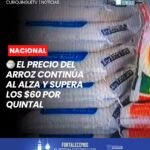 El precio del arroz mantiene una tendencia al alza desde agosto de 2026, y en algunos casos ya supera los 60 dólares por quintal en la ciudad de Quito.