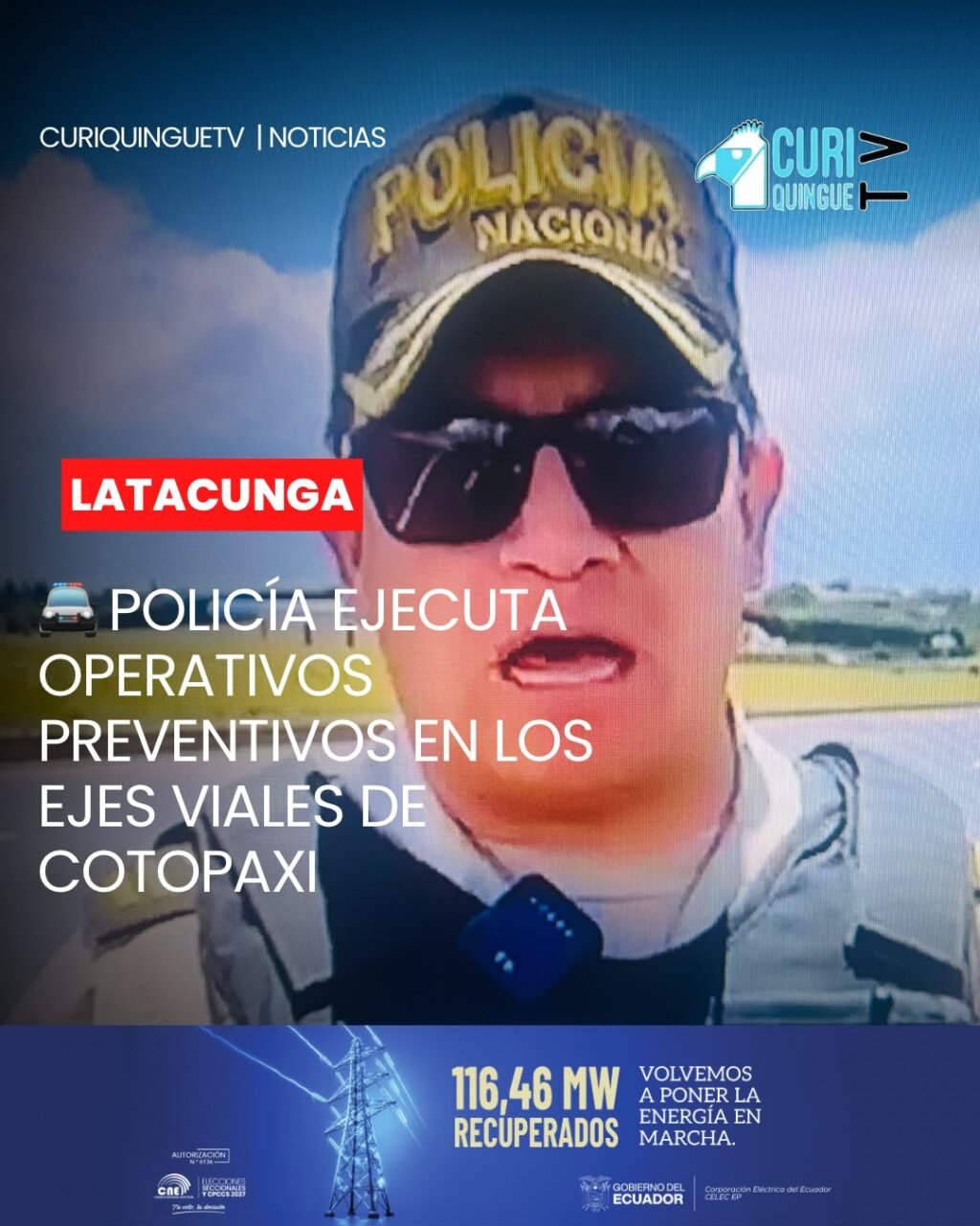 La Policía Nacional, a través de la Subzona de Policía Cotopaxi, ejecuta operativos preventivos de control en los principales ejes viales de la provincia.